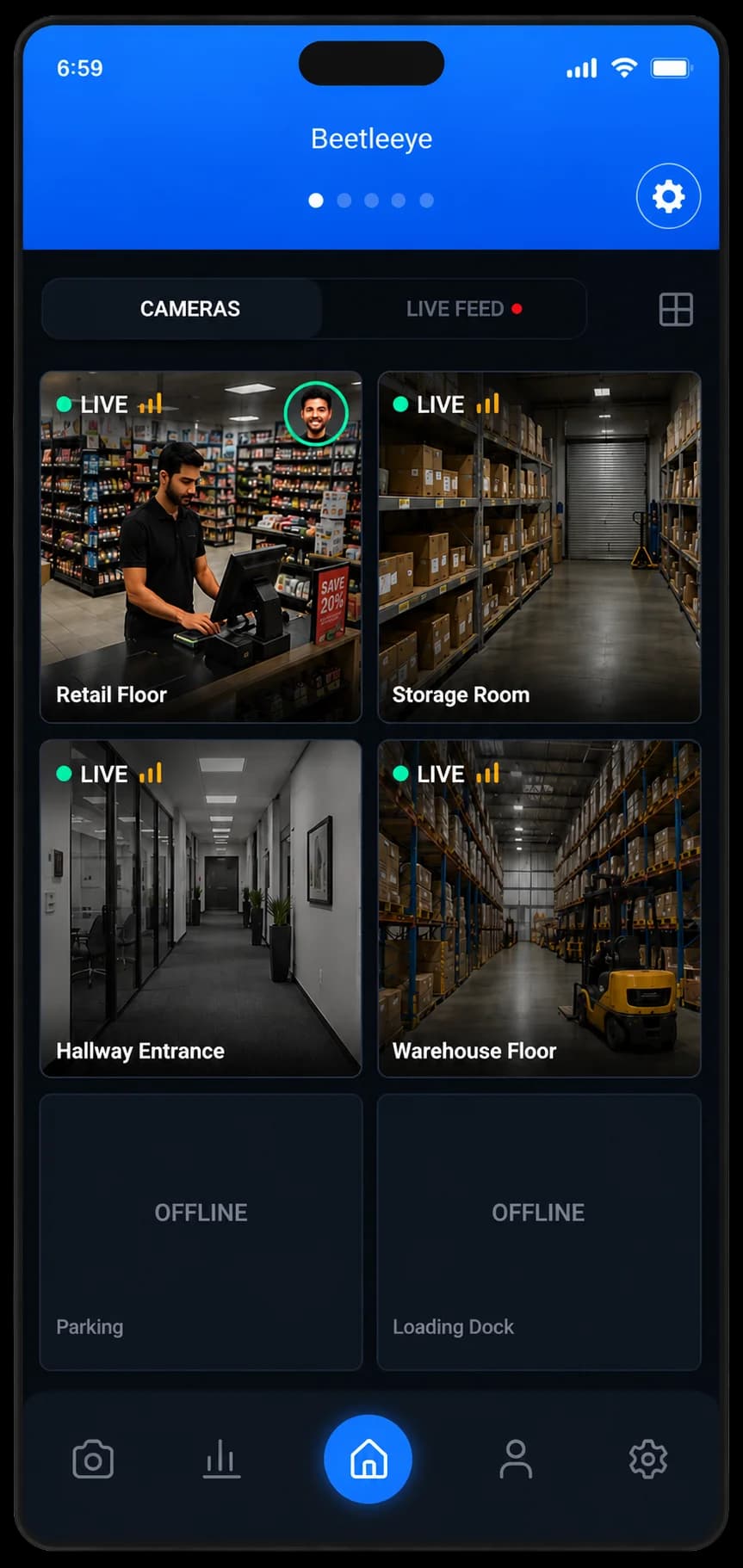 Beetleye mobile app on iPhone